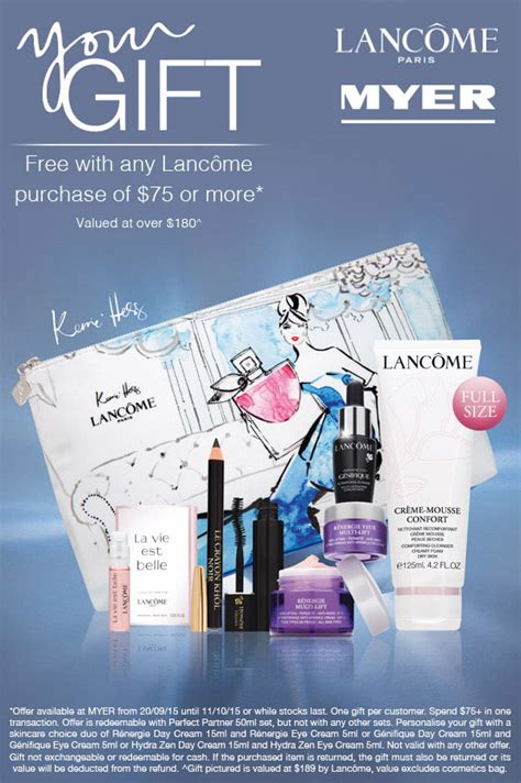 lancome perfume myer|myer lancome free gift.